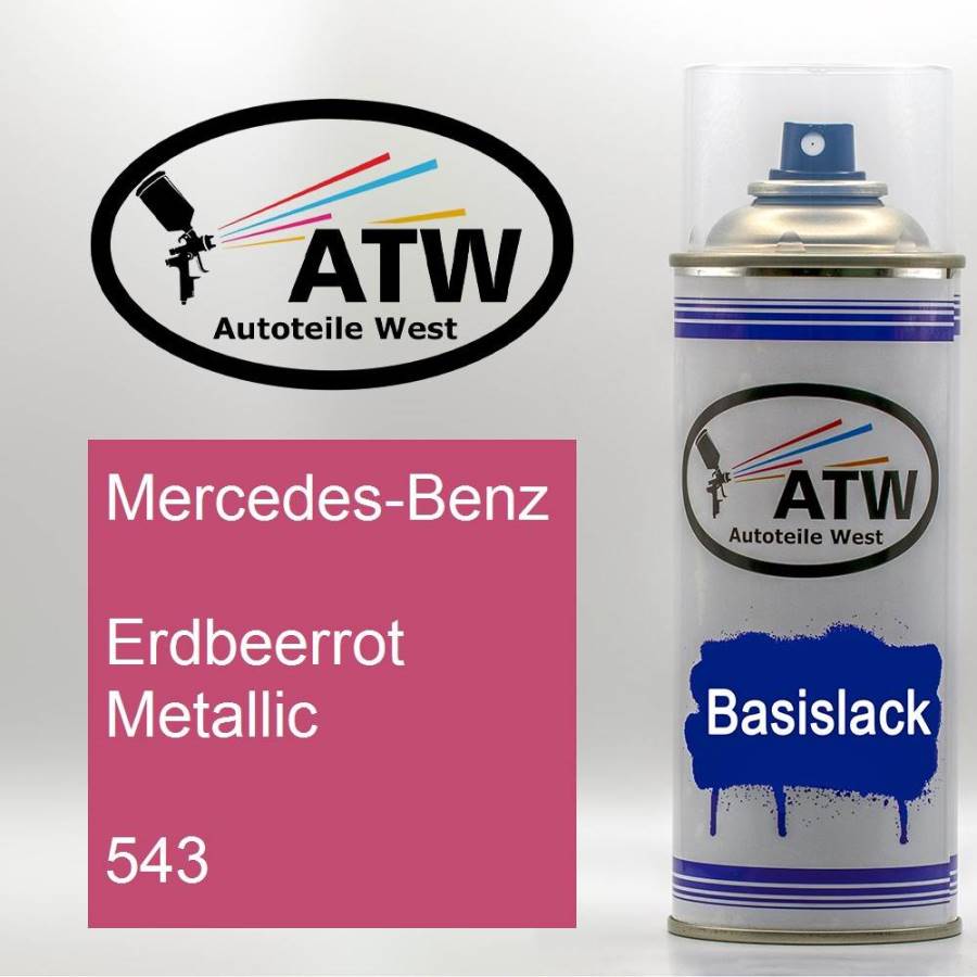Mercedes-Benz, Erdbeerrot Metallic, 543: 400ml Sprühdose, von ATW Autoteile West.